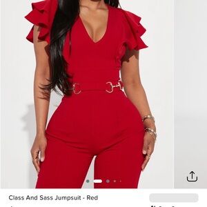Fashion Nova Bold Red Jumpsuit